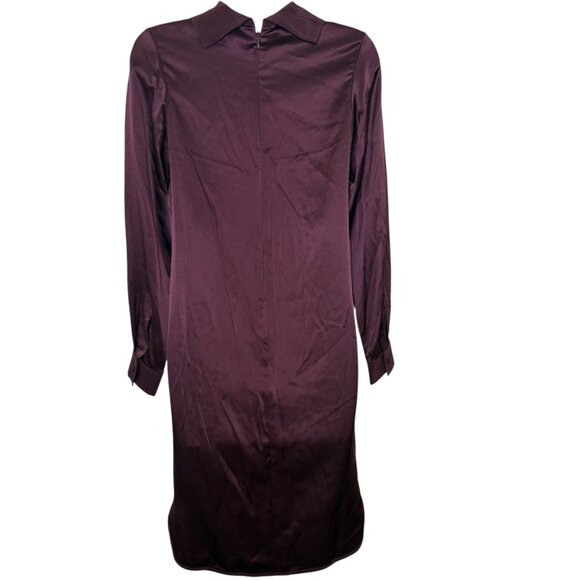 Inclán Studio Houston Silk Shift Dress Size 2 Eggplant Purple NWT $330 Sample - Picture 5 of 7